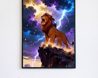 Lion King – Disney Safari Poster, Pride Lands Wall Art, Majestic Animal Print, Animated Movie Decor