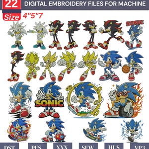 Runner saga sonic Embroidery File, Cartoon Embroidery Design,  Sonic characters PES file for shirt embroidery, Machine embroidery designs.