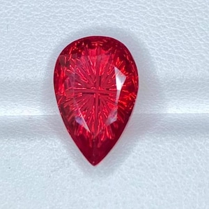 VVS1 Clarity Lab Grown Ruby Pear Fantasy Cut / cross Cut | Hydrothermal Loose Gemstone
