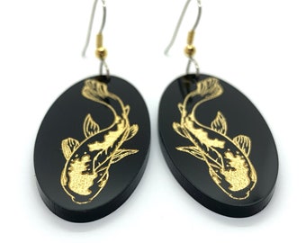 RAINBOW UMBRELLA hypoallergenic Wooden and Steel EARRINGS laser cut