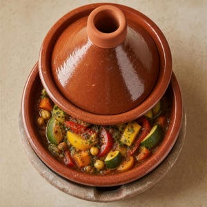 Moroccan Tagine Pot: Authentic Berber Ceramic - Traditional Cooking Vessel