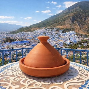 Ręcznie robiony marokański tagine | Tradycyjny garnek z terakoty