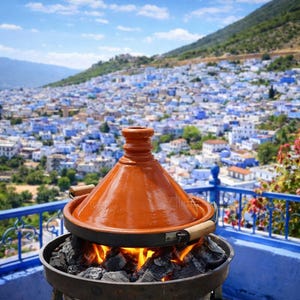 Handgemachte marokkanische Ton Tagine | Traditioneller langsamer Kochtopf, Outdoor Gourmet Dish