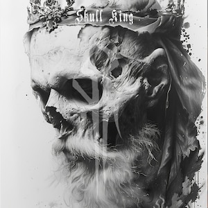 Skull King Dark Art Tattoo References Horror Design Pack 10 High Resolution Images Digital Download