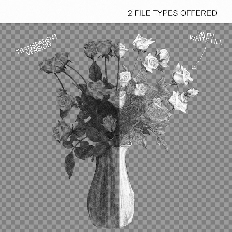 Rose Bouquet Clip Art Set: Hand Drawn, PNG Bundle, Digital Download - Etsy