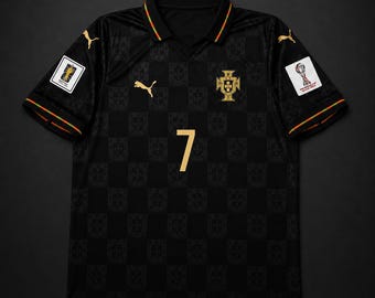 Camiseta de fútbol de Portugal Ronaldo 7 Camiseta de fútbol Copa del Mundo Ropa deportiva para aficionados
