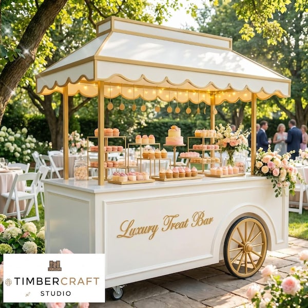 Luxus Leckerli Bar Wagen DIY Pläne | Dessert Wagen Bauanleitung | Hochzeit Geburtstag Süßigkeiten Warenkorb | Schritt-für-Schritt-PDF | Anfängerfreundlich