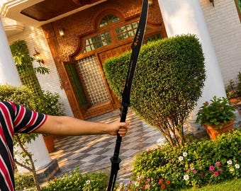 Dual Carbon Sword, Double-Ended Fantasy Design with Black Handle.