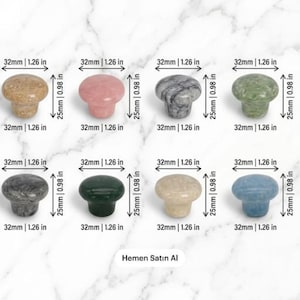 Natural Stone Marble Cabinet Knobs, Cute Colorful Drawer Pulls, Modern Round Dresser Knobs, Aesthetic Kitchen Hardware, Boho Furniture Knob