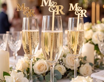 Personalized Monogram Drink Stirrers, Custom Wedding Cocktail Stirrers, Acrylic Champagne Swizzle Sticks, Initial Bar Decor