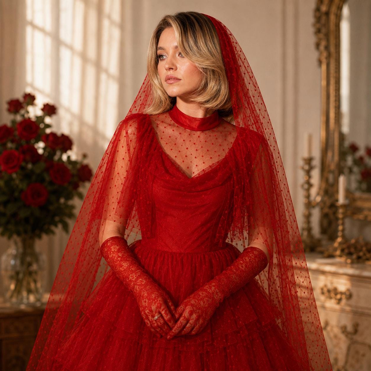 lydia red wedding dress Lydia Deetz Costume, Red Wedding Dress Gothic Bride Cosplay - Outfit Gift