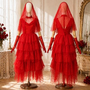 Lydia Deetz Red Wedding Dress Costume - Etsy