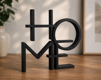 Modernes HOME Deko Schild | Minimalistischer Schriftzug | 3D Druck Wohndeko | Skandinavische Dekoration | Aufsteller in verschiedenen Farben