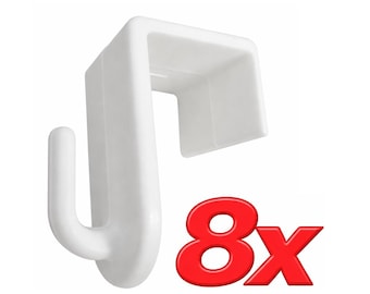 Ganchos janela sem furar – transparente & branco – 8 pcs