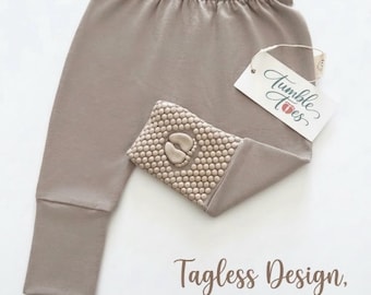Organic Convertible Footed Baby Pants with Non-Slip Grip