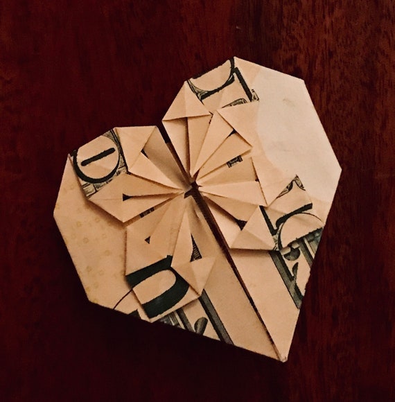 Ten Dollar Bill Origami Heart