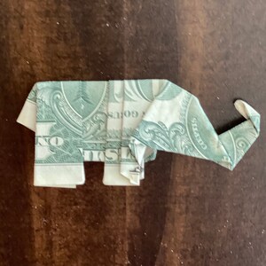 Elephant Money Origami $1 Dollar Bill folded Small Gift Luck For Your Lovers 