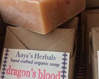 Dragon's Blood Organic Soap, Moisturizing Handmade Luxury Cold Process Soap, Men's Soap, Unisex Soap