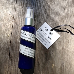 Organic Facial Serum, Daily Vitality Infusion , anti aging skin care, adult acne treatment, sun damage, organic skin care. Quench Face Serum