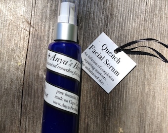 Organic Facial Serum, Daily Vitality Infusion , anti aging skin care, adult acne treatment, sun damage, organic skin care. Quench Face Serum