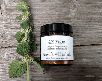 Anti-Aging Organic Face Cream: Botanical + Peptides Restorative Facial Moisturizer, Organic Anti Aging Moisture, 4R