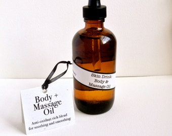 Olio corpo biologico, olio corpo biologico agli agrumi. Bevanda per la pelle, Intensivo, Lussuoso, Levigante, Olio corpo e massaggio profondamente rigenerante.