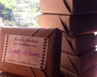 Sweet Dreams. Organic Soap, Olive Oil Soap. Aromatherapy, Soothing Moisturizing Bar Soap.