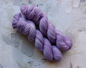 Amethyst - Hand dyed Yarn / Handdyed Yarn, Sock Yarn, Wool Yarn, Light Purple - 75/25 Superwash Merino and Nylon – Fingering Weight -100g