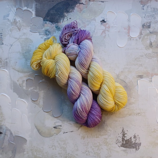 Royal Treatment - Hand dyed Yarn / Handdyed yarn, Sock Yarn, Wool Yarn - Purple, Blue, Green - BFL or 75 25 Sock Yarn - Fingering Yarn- 100g