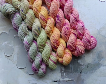 Lovestruck mini skein set, Hand Dyed Yarn / Handdyed yarn, Sock Yarn, Wool yarn, 10g, 20g, and 50g sets