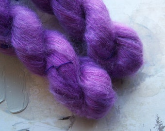 Royalty - Hand dyed Yarn / Handdyed yarn, Kid Silk Yarn, Wool Yarn, Mohair Yarn - Royal Purple - 72/28 Kid Mohair & Silk - Lace Weight - 50g