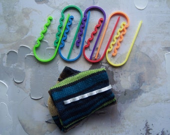 Sock Clips, Sock Drawer Organizers for Hand-Knit Socks, Rainbow Sock Clips or Multi-colored Sock Clips