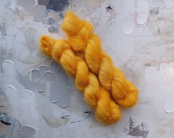 Orange Tang - Hand dyed Yarn / Handdyed yarn, Kid Silk Yarn, Wool Yarn - Orange - 72/28 Kid Mohair & Silk - Lace Weight - 50g