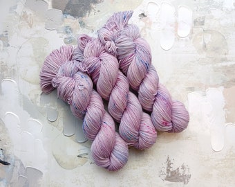 Freestyle Hand dyed Yarn / Handdyed yarn, Sock Yarn, Wool Yarn, Speckled Yarn - A142 - Purple, Blue, and Pink - Fingering Weight, 100g