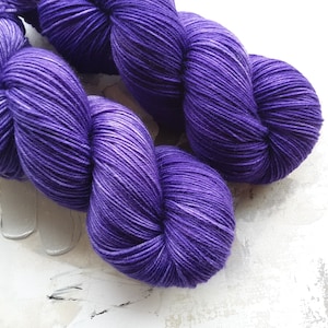 Royalty - Hand dyed Yarn / Handdyed Yarn, Sock Yarn, Wool Yarn - Deep Purple –  75/25 Superwash Merino and Nylon – Fingering Weight -100g