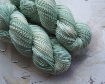 Succulent - Hand dyed Yarn / Handdyed yarn, Sock Yarn, Wool Yarn - Light Mint or Jade Color - SW Merino / Nylon - Fingering Weight - 100g