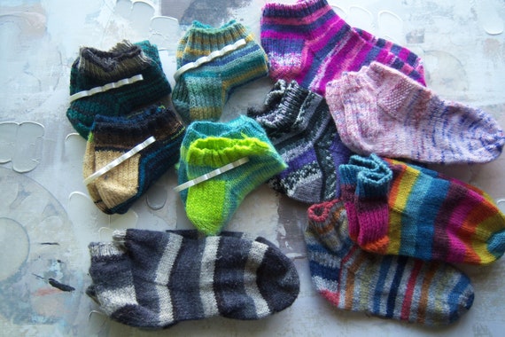 Sock Clips, Sock Drawer Organizers for Hand-knit Socks, Rainbow