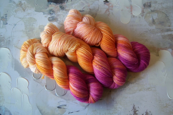 Hand dyed classic sock yarn 100g