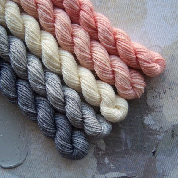 Slow Dance Gradient Set, Hand Dyed Yarn / Handdyed yarn, Sock Yarn, Wool yarn, 10g, 20g, and 100g sets