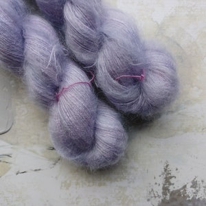 Amethyst - Hand dyed Yarn / Handdyed yarn, Kid Silk Yarn, Wool Yarn - Purple Color - 72/28 Kid Mohair & Silk - Lace Weight - 50g