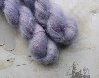 Amethyst - Hand dyed Yarn / Handdyed yarn, Kid Silk Yarn, Wool Yarn - Purple Color - 72/28 Kid Mohair & Silk - Lace Weight - 50g