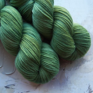 Ivy - Hand dyed Yarn / Handdyed yarn, Sock Yarn, Wool Yarn - Dark Green Yarn - Superwash Merino / Nylon - Fingering Yarn - 100g