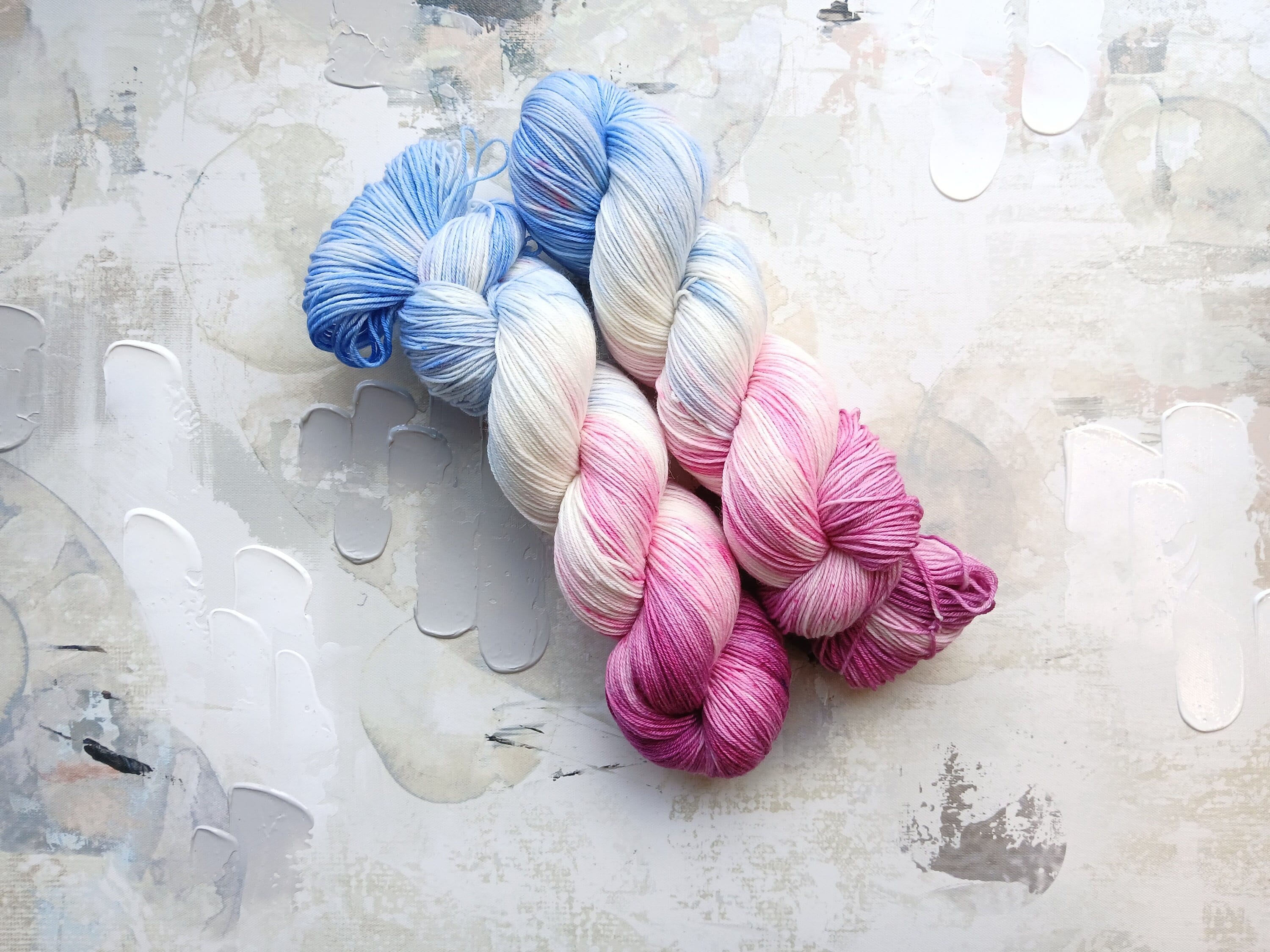 Pink and Blue-tiful - Hand Dyed Yarn / Handdyed Yarn, Wool Sock