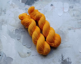 Orange Tang - Hand dyed Yarn / Handdyed yarn, Sock Yarn, Wool Yarn - Orange - 75/25 Superwash Merino/Nylon – Fingering Yarn, 100g