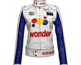 Verzending op dezelfde dag | Ricky Bobby Wonder Bread racejack voor dames | Halloweenkostuum van imitatieleer | Beperkte voorraad