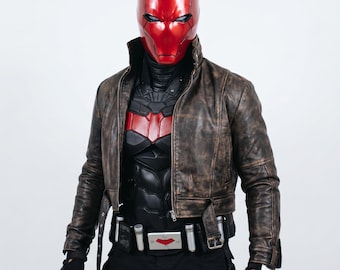 Handmade Red Hood Jacket | Titans Jason Todd Cosplay | Red Hood DC Costume | Red Hood DC Cosplay | DC Inspired Superhero Costume