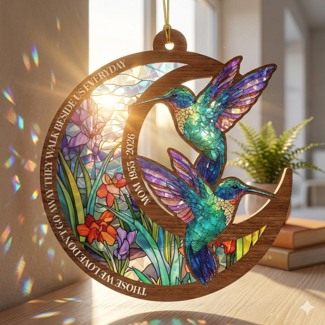 Personalized Hummingbird Memorial Suncatcher Ornament - Custom Sympathy ...