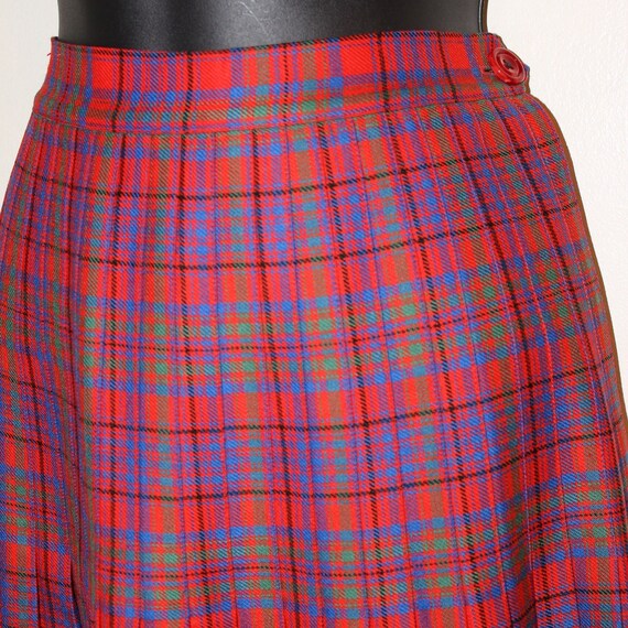 Accordian Pleated skirt Plaid Midi skirt Small ski
