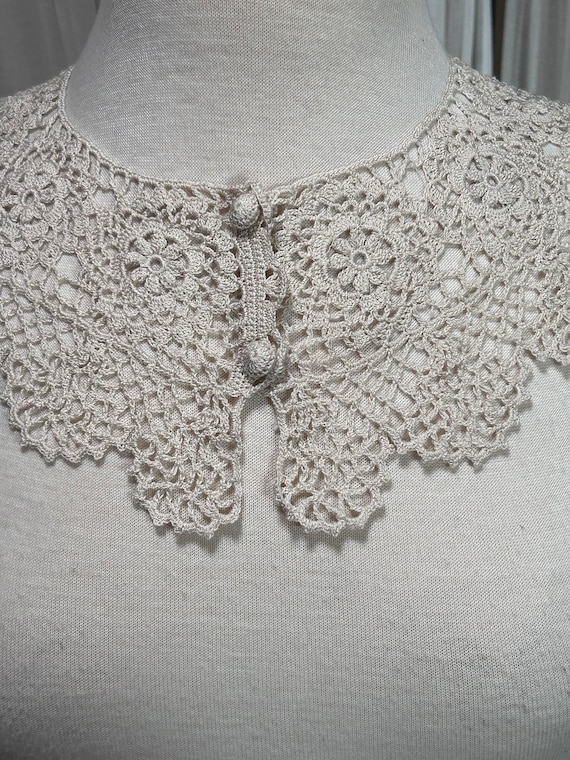 Hand crochet collar cream ivory crochet collar han