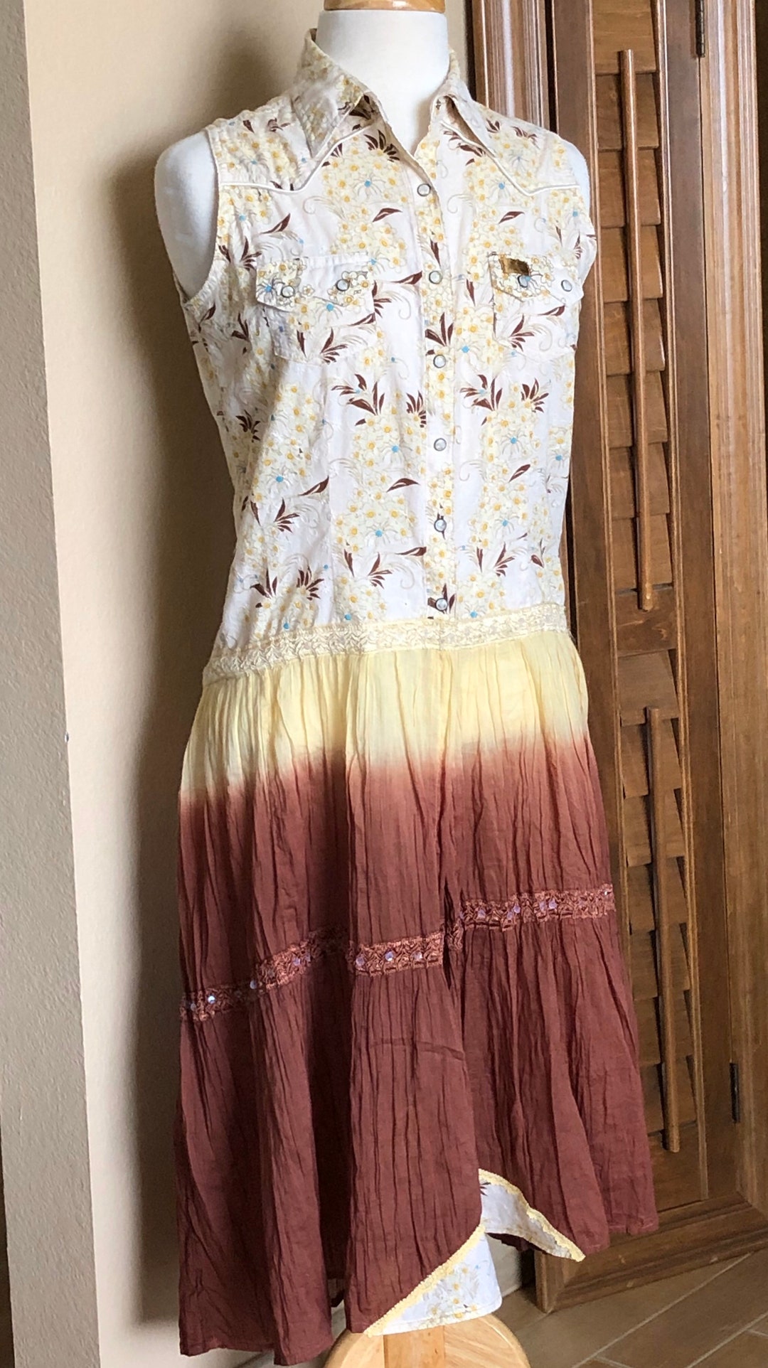 Prairie Dusters Color Cowgirl Tunic: Repurposed Cotton Prairie Duster - Medium - Etsy